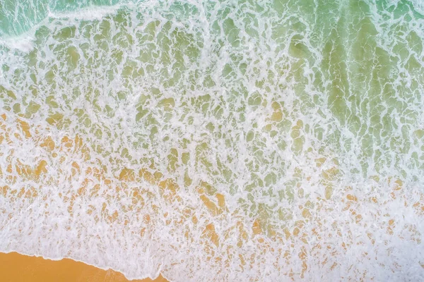 stock image Aerial view sea beach wave white snad summer vacation nature background