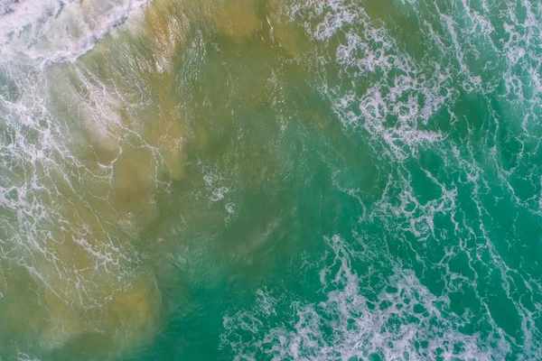 Вид Воздуха Волна Морского Пляжа Белый Snad Летний Отдых Природный — стоковое фото