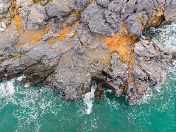 Вид Повітря Море Скеляста Морська Хвиля Пляжі Природа Пейзажний Фон — стокове фото