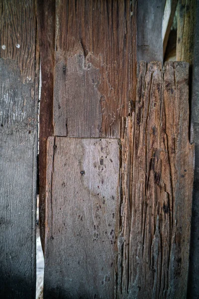 Stary Panel Tła Drewna Tradycyjnym Tajskim Domu Grunge Tle — Zdjęcie stockowe