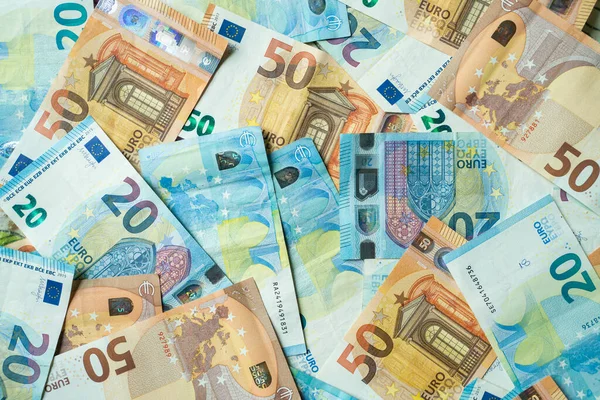 Banconote Euro Fondo Contante Euro Moneta Euro Finanziaria — Foto Stock