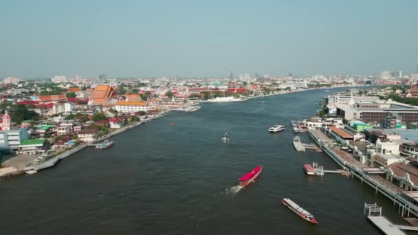 Luchtfoto Beelden Van Prachtige Stad Bangkok Thailand — Stockvideo