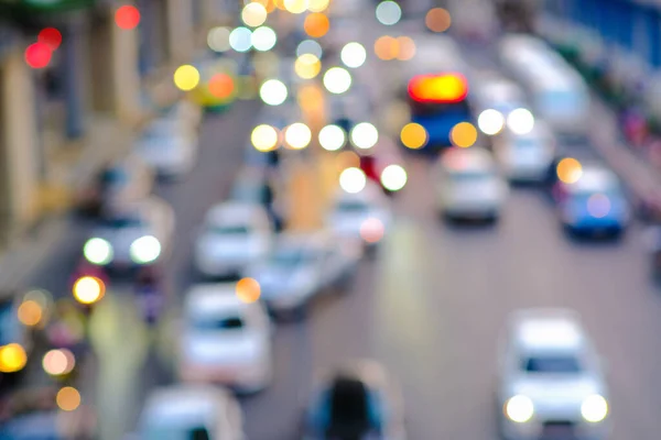 stock image Abstract blurred car on city road with bokeh sunset scene city transport industry