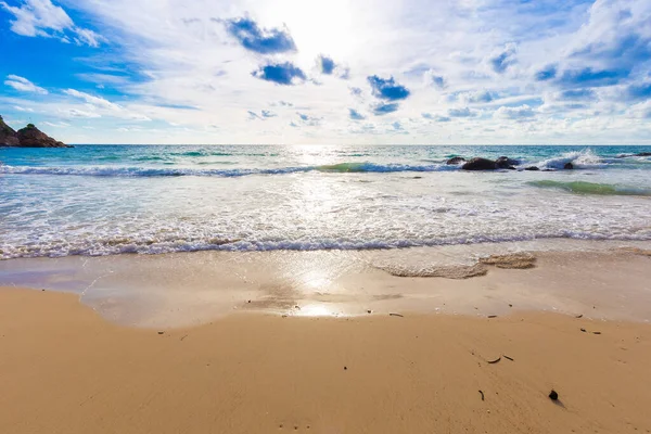 stock image Idyllic sunset sky with cloud on sea beach sand wave exotic summer vacation concept