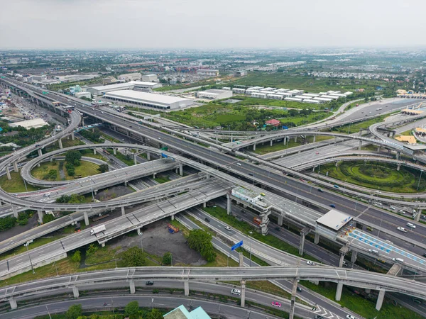 Вид Воздуха Городской Узел Пересечения Дороги Транспортной Промышленности — стоковое фото