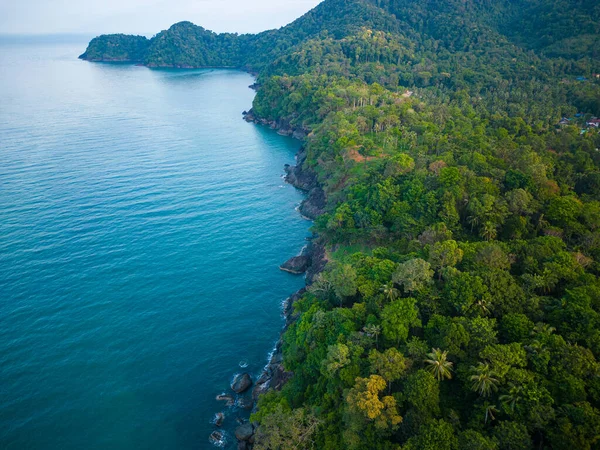 Bosque Arbóreo Verde Montaña Tropical Isla Paisaje Natural Vista Aérea — Foto de Stock