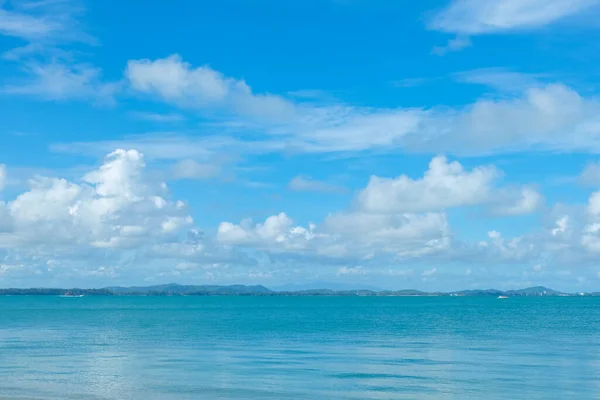 stock image Turquoise sea background with blue sky fluffy cloud nature landscape summer vacation