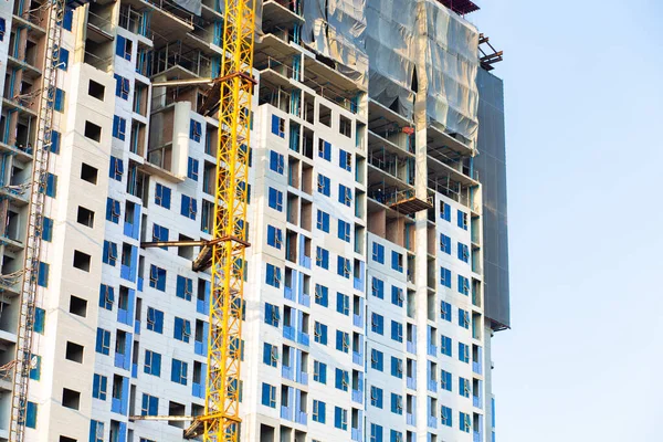 Строительство Участка Крановым Кондоминиумом Rise Building Estate Industry — стоковое фото
