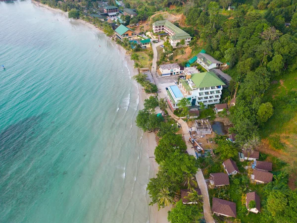 stock image Aerial view sea beach serenity wave turquoise water with tree summer vacation background