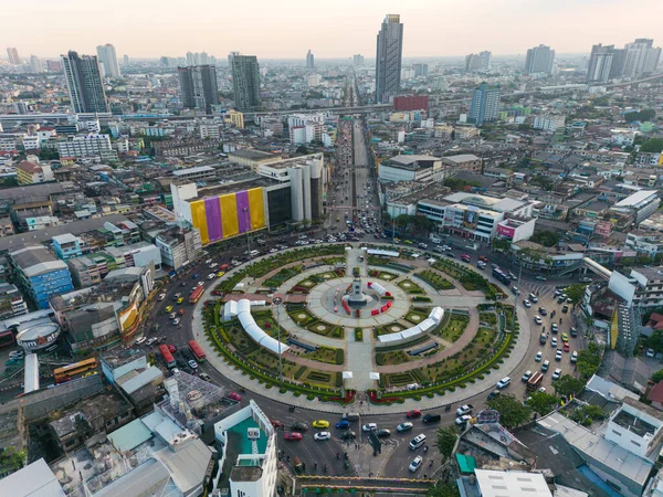 Circula Roundabout Junction Road Car Transport Industry Airview — 스톡 사진