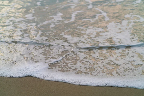 Mar Praia Onda Costa Com Areia Praia Vazia Férias Verão — Fotografia de Stock