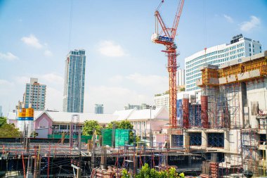 Vinç inşaat endüstrisi olan yüksek katlı şantiye binası