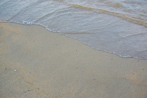 Vit Sand Hav Strand Våg Sommar Semester Natur Bakgrund — Stockfoto