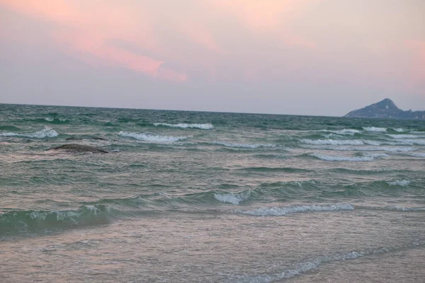 Moře Pláž Vlna Západ Slunce Světlo Příroda Dovolená Pozadí Léto — Stock fotografie