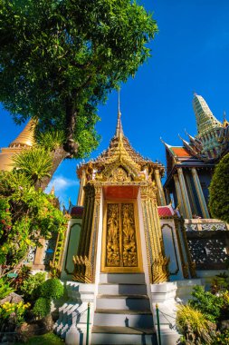Zümrüt Buda tapınağı Wat Phra Kaew Bangkok Tayland 'ı ilk kez gezen Kral Rama' nın emriyle inşa edildi.