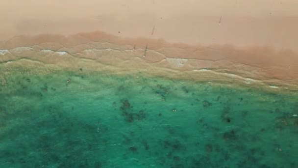 Luchtfoto Van Prachtige Kust Van Tropisch Eiland — Stockvideo