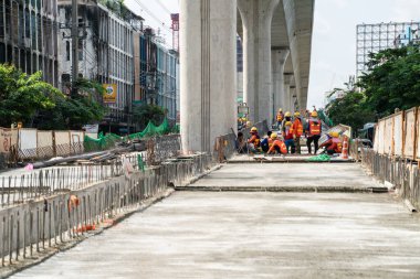 Beton asfalt yol inşaat alanı şehir yolu inşaatı