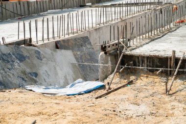 Beton asfalt yol inşaat alanı şehir yolu inşaatı