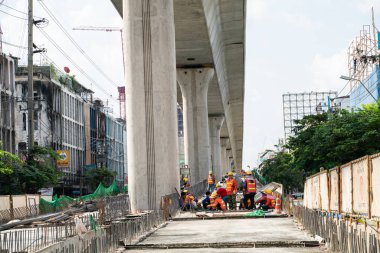 Beton asfalt yol inşaat alanı şehir yolu inşaatı