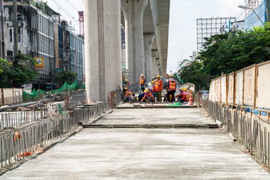 Beton asfalt yol inşaat alanı şehir yolu inşaatı