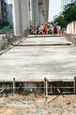 Beton asfalt yol inşaat alanı şehir yolu inşaatı