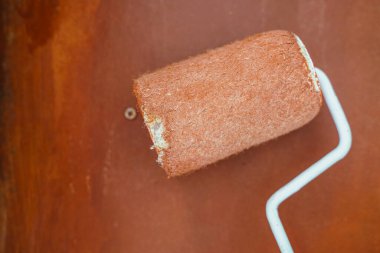 Yuvarlak kahverengi renkli ev boyası arkaplanı yenile