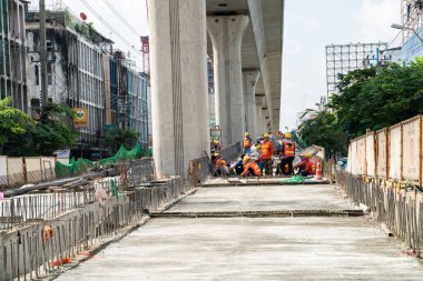 Beton asfalt yol inşaat alanı şehir yolu inşaatı