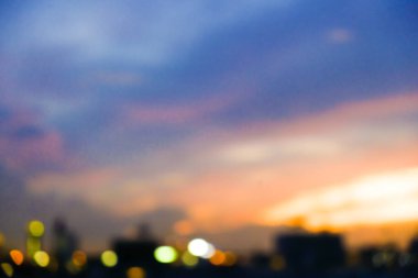 Soyut bulanık şehir gece Bokeh modern şehir arkaplanı ile