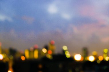 Soyut bulanık şehir gece Bokeh modern şehir arkaplanı ile