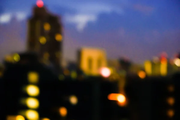 Абстрактне Розмите Місто Вночі Будівництвом Боке Сучасного Міського Фону — стокове фото