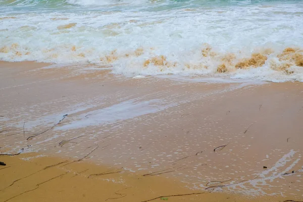 Mar Playa Ola Arena Ola Grande Verano Vacaciones Naturaleza Fondo —  Fotos de Stock