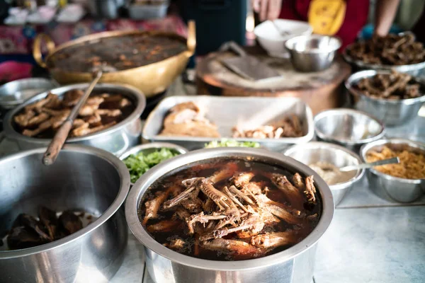 stock image Local duck noodle shop boiled duck for noodle on street food