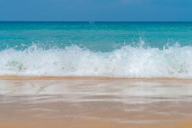 White sand beach sea  wave sunny day nature seascape