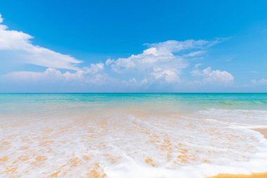 White sand beach sea  wave sunny day nature seascape