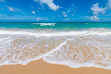 White sand tropical beach blue sky with cloud nature vacation