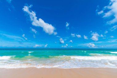 White sand tropical beach blue sky with cloud nature vacation
