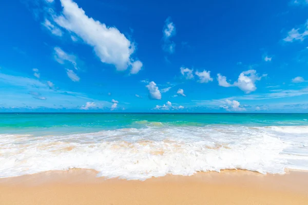 Serenity White Snad Sea Wave Beach Blue Sky Cloud Summer — Stock fotografie