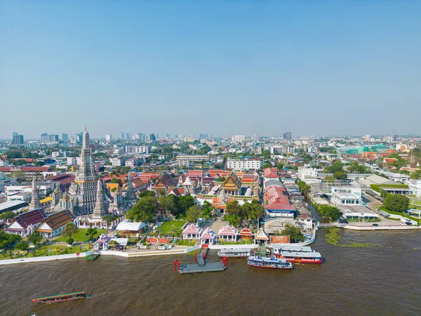 Wat Arun Ratchawararam Ratchawaramahawihan Şafak Tapınağı Bangkok Yai Bölgesinde Bulunan — Stok fotoğraf