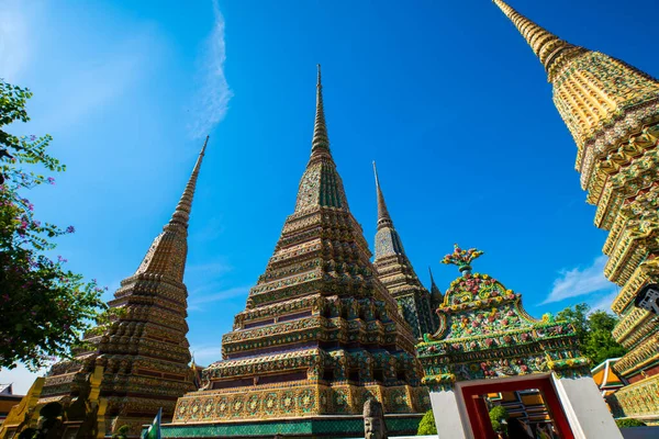 Boeddhistische Tempel Wat Pho Mooie Pagode Reizen Plaats Bangkok Thailand — Stockfoto