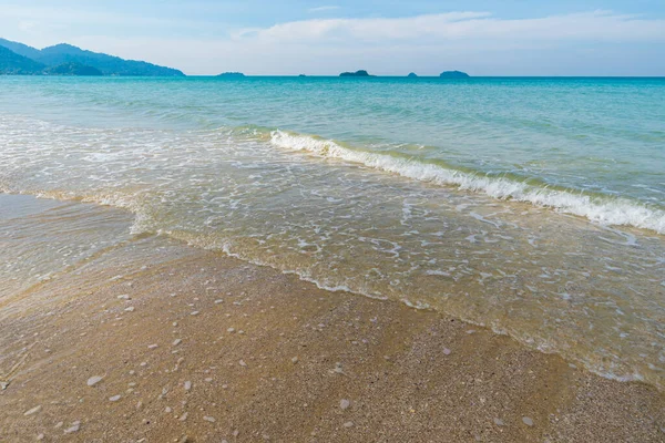 stock image White sand sea beach wave blue sky with cloud summer vacation nature background