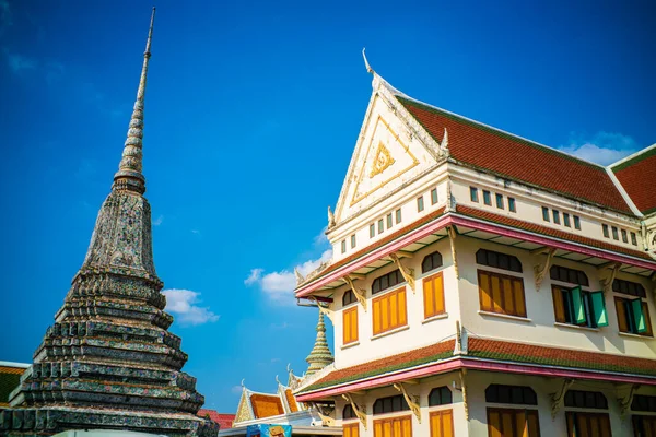 Bangkok Bello Wat Arun Emple Dell Alba Con Bel Cielo — Foto Stock