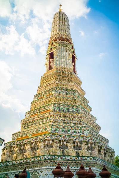 Bangkok Bello Wat Arun Emple Dell Alba Con Bel Cielo — Foto Stock