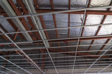 C line steel on ceiling room building renovate interior room modern building