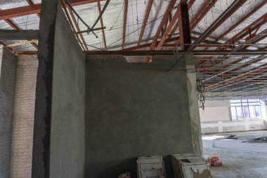 C line steel on ceiling room building renovate interior room modern building