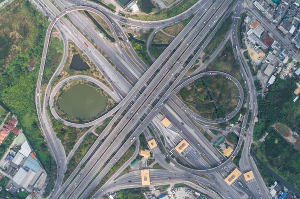 Kreuzung Kreuzung Mit Grüner Plantage Luftaufnahme — Stockfoto