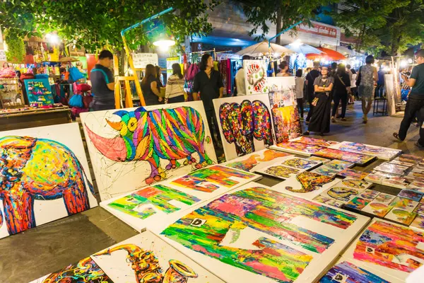 Chiang Mai Tailandia Dic Gente Hace Compras Artesanales Famosa Calle —  Fotos de Stock