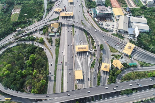 Verkehr Auf Stadtstraßen Luftaufnahme — Stockfoto