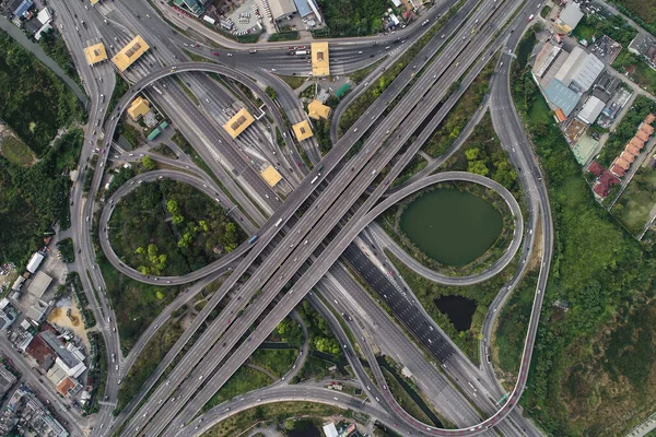 Verkehrsknoten Kreuzungsblick Luftaufnahme — Stockfoto