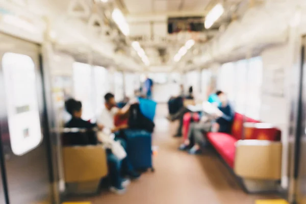 Vista Offuscata Delle Persone Treno Tokyo Giappone — Foto Stock