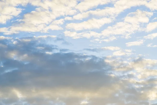 stock image Blue sky with fluffy clouds, evening sky nature background